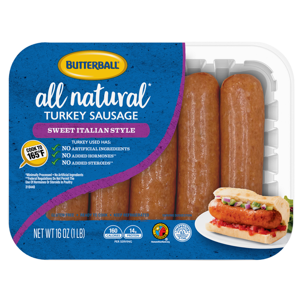 Hot Dogs & Sausage Butterball Everyday Lean Italian Style Turkey Sausage Sweet Links hero