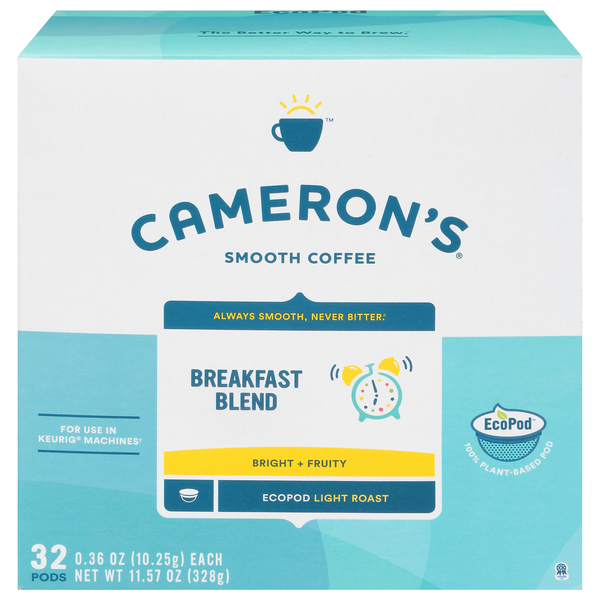 Coffee Cameron's Coffee, Light Roast, Breakfast Blend, EcoPods hero