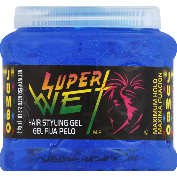 Hair Care Super Wet Hair Styling Gel, Maximum Hold, Blue, Jumbo hero