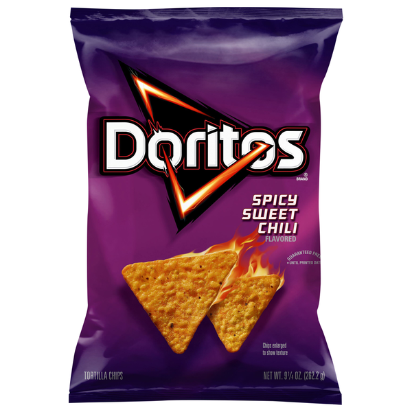 Chips & Pretzels Doritos Flavored Tortilla Chips, Spicy Sweet Chili hero