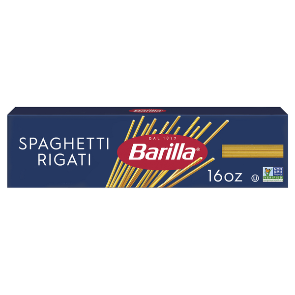 Dry Pasta Barilla Spaghetti Rigati- Non-GMO Pasta Made with Durum Wheat Semolina & Kosher hero