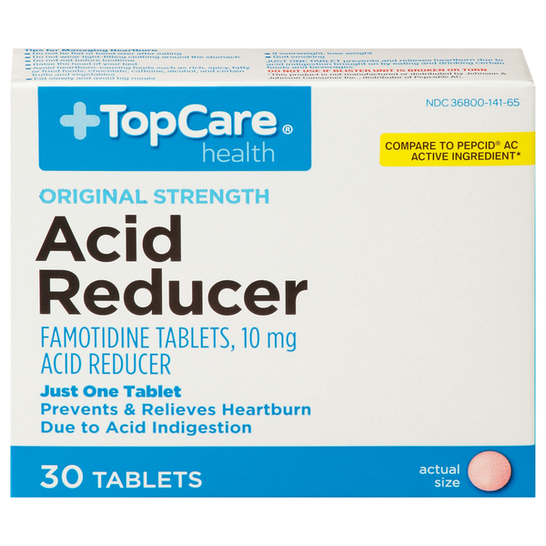 First Aid TopCare Acid Reducer, Original Strength, 10 mg, Tablets hero