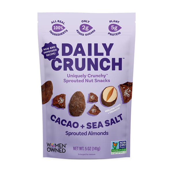 Nuts, Seeds & Dried Fruit Daily Crunch Snacks Cacao + Sea Salt Sprouted Almonds hero