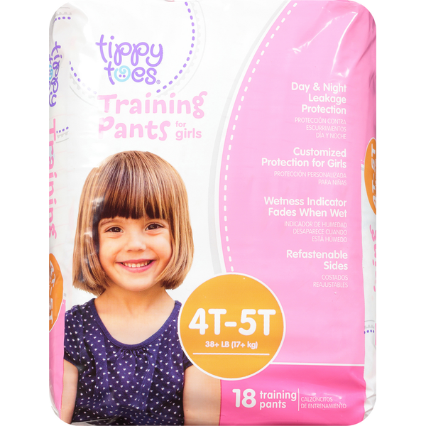 Diapers & Wipes Tippy Toes Training Pants for Girls, 4T-5T (38+ lb) hero