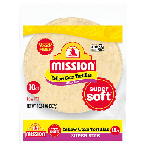 Tortillas & Flat Bread Mission Super Soft Super Size Yellow Corn Tortillas hero