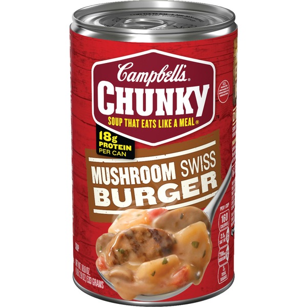 Soup, Broth & Bouillon Campbell's Chunky Mushroom Swiss Burger Soup hero