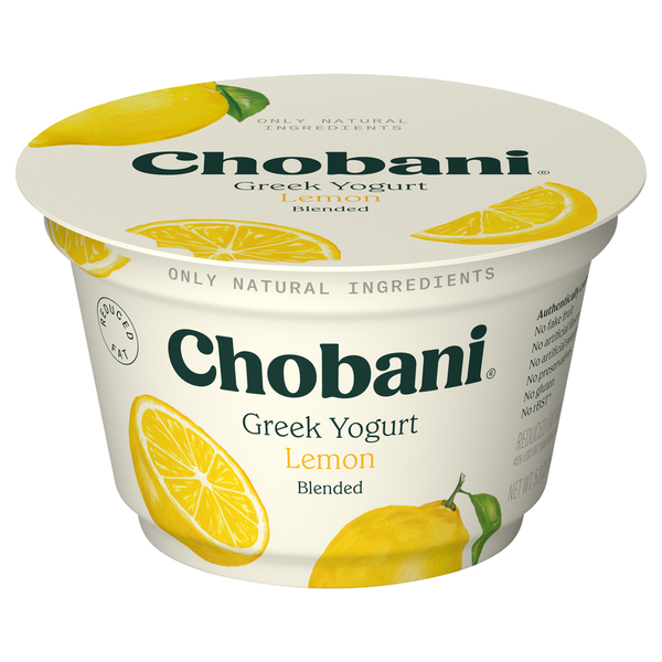 Yogurt Chobani Yogurt, Reduced Fat, Greek, Blended, Lemon hero