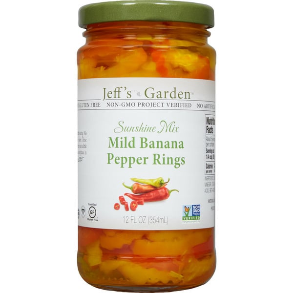 Canned & Jarred Vegetables Jeff's Garden Sunshine Mix Mild Banana Pepper Rings hero