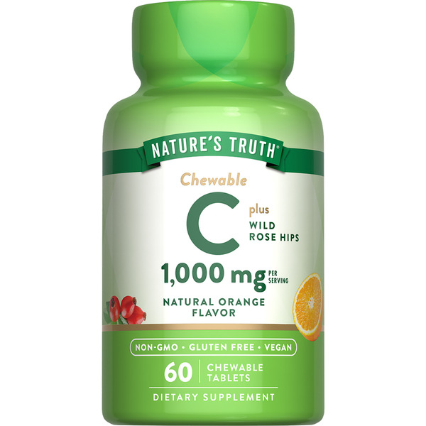 Vitamins & Supplements Nature's Truth Vitamin C Chewable with Wild Rose Hips Tablets hero