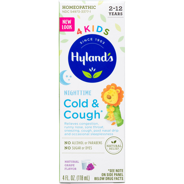 Dietary Supplements Hyland's 4Kids Cold & Cough Nighttime Syrup, Grape hero