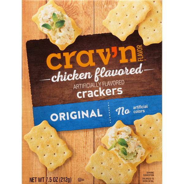 Crackers Crav'n Flavor Crackers, Chicken Flavored, Original hero