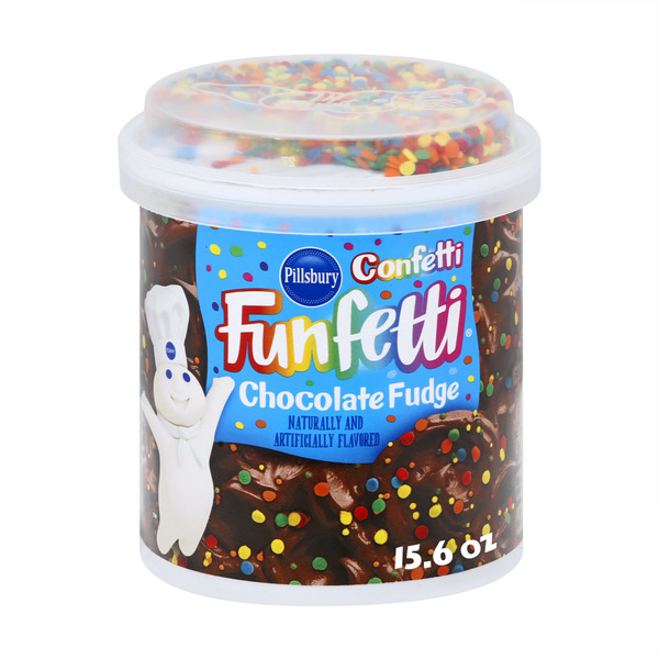 Baking Supplies & Decor Pillsbury Funfetti Chocolate Fudge Frosting hero