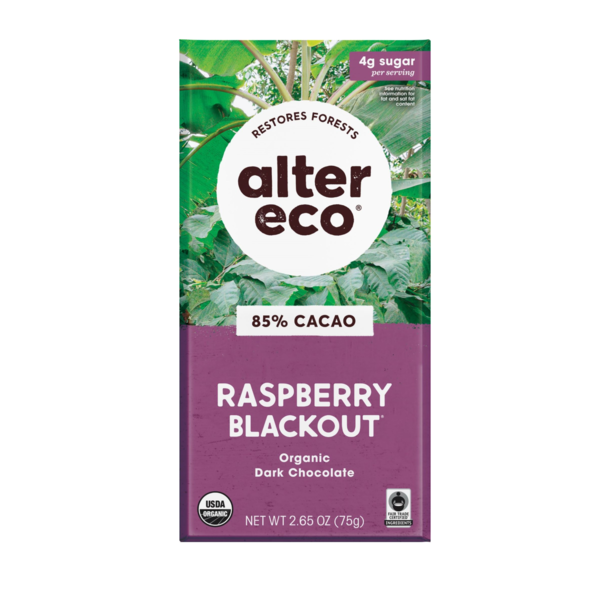 Candy & Chocolate Alter Eco Raspberry Blackout Chocolate Bar hero