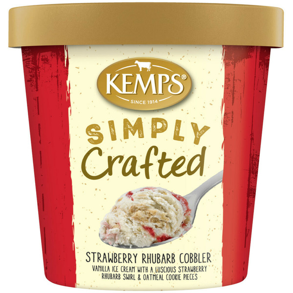 Ice Cream & Ice Kemps Simply Crafted Strawberry Rhubarb Cobbler Ice Cream hero