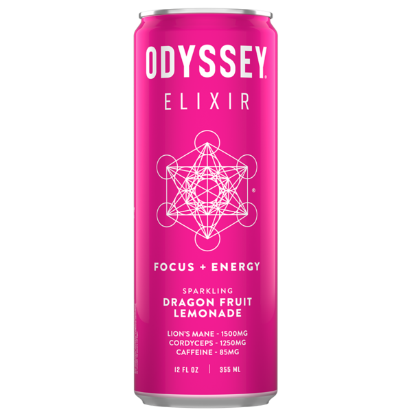 Energy & Sports Drinks Odyssey Elixir Sparkling, Energy + Focus, Dragon Fruit Lemonade hero