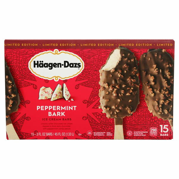 Ice Cream & Desserts Haagen-Dazs Peppermint Bark Bars, 15 x 3 Oz hero