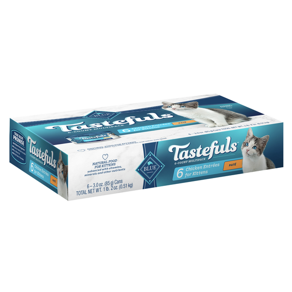 Cat Food & Care Blue Buffalo Tastefuls Pate Wet Kirrwn Food Multi-pack, Chicken Entrées (Pack of 6) hero