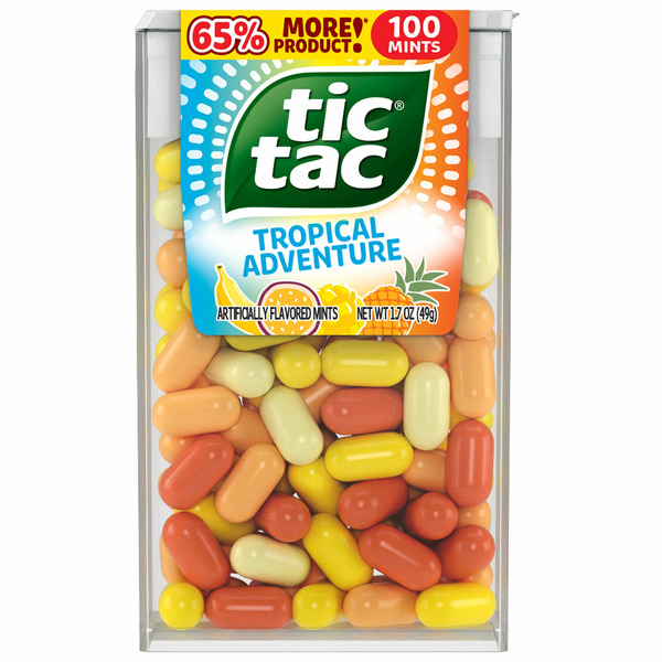 Mint & Gum Tic Tac Fresh Breath Mints, Tropical Adventure, Bulk Hard Candy Mints hero