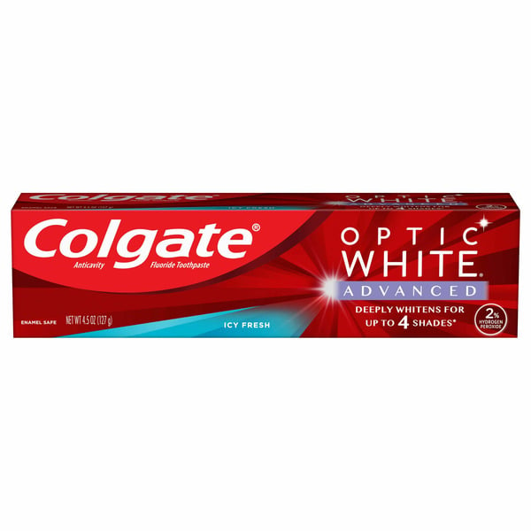 Colgate Optic White Advanced Teeth Whitening Toothpaste, Icy Fresh hero