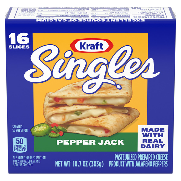 Packaged Cheese Kraft Pepper Jack Cheese Slices hero