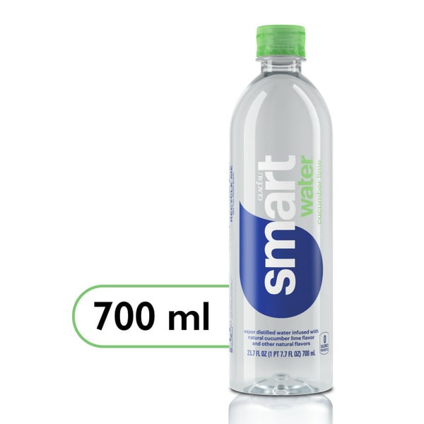 Water, Seltzer & Sparkling Water smartwater Cucumber Lime, Vapor Distilled Premium Bottled Water hero