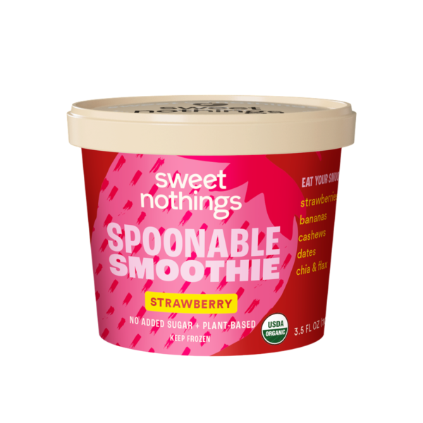 Ice Cream & Ice Sweet Nothings Strawberry, Organic Plant-Based Spoonable Fruit Smoothie Snack hero