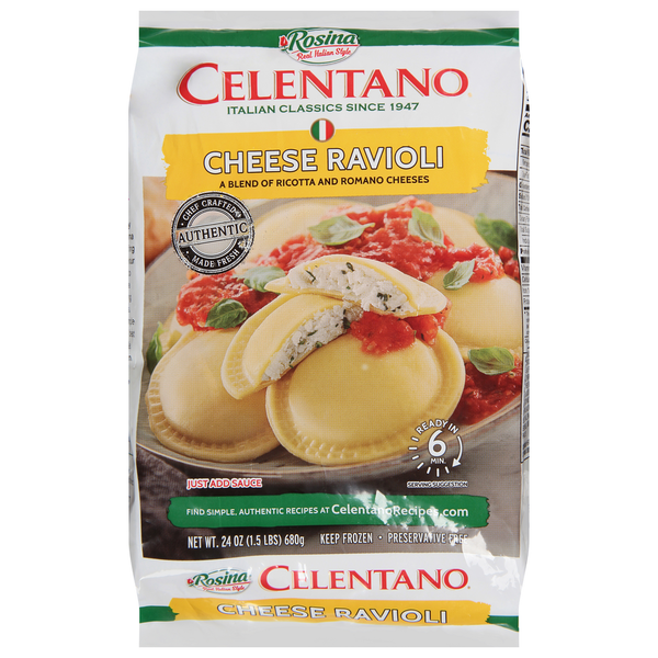 Frozen Meals Celentano Ravioli, Cheese hero