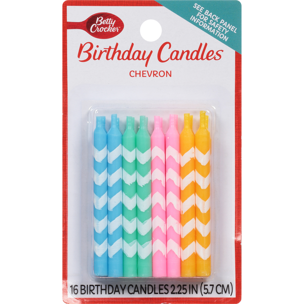 Baking Supplies & Decor Betty Crocker Birthday Candles, Chevron, 2.25 Inch hero