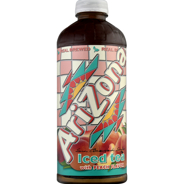 Tea AriZona Iced Tea, with Peach Flavor, Sun Brewed Style hero