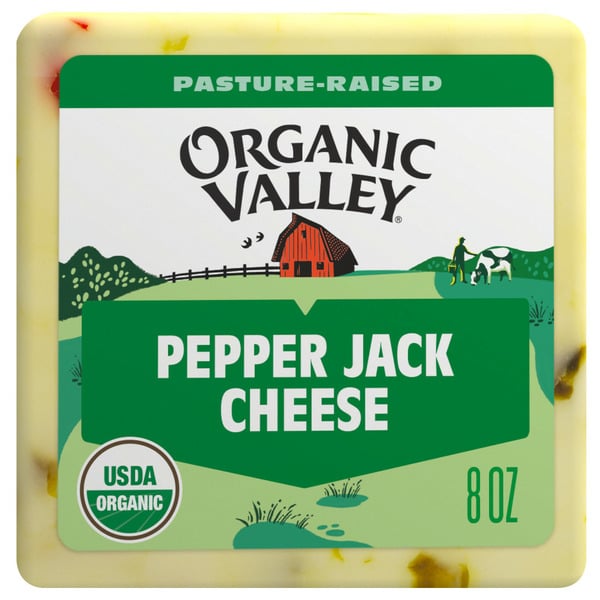 Packaged Cheese Organic Valley Organic Pepper Jack Cheese Block hero