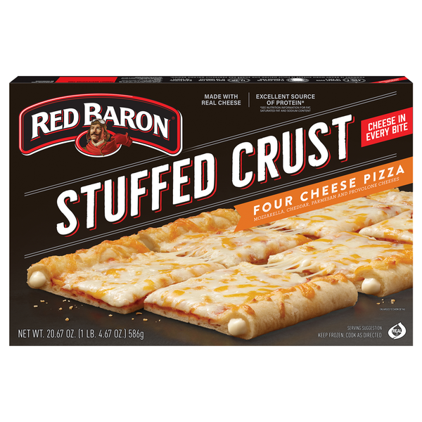 Frozen Pizza Red Baron Pizza, Stuffed Crust, Four Cheese hero