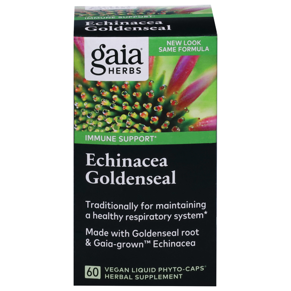 Cold, Flu & Allergy Gaia Herbs Echinacea Goldenseal, Immune Support, Vegan Liquid Phyto-Caps hero