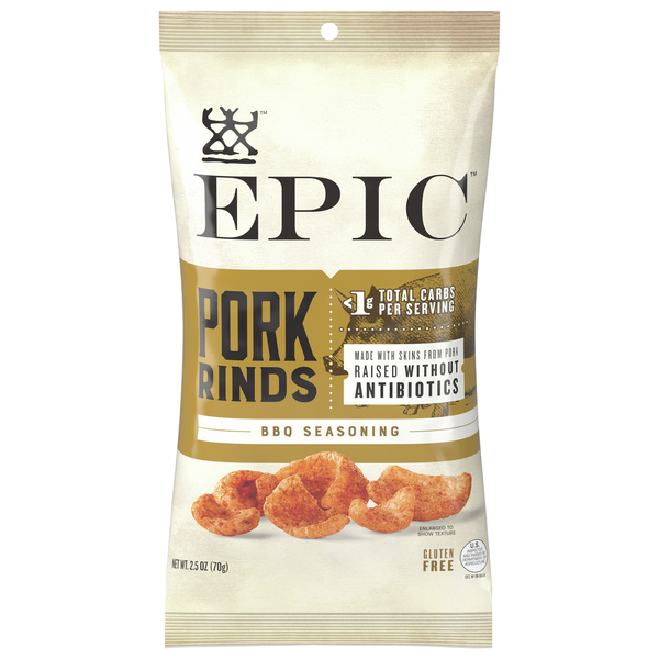 Chips & Pretzels EPIC Pork Rinds, BBQ Seasoning hero