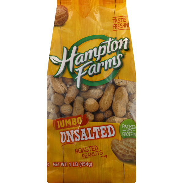 Other Produce Hampton Farms Peanuts, Roasted, Unsalted, Jumbo hero