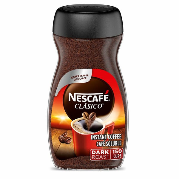 Coffee Grounds and Whole Beans NESCAFÉ Clásico Dark Roast Instant Coffee hero