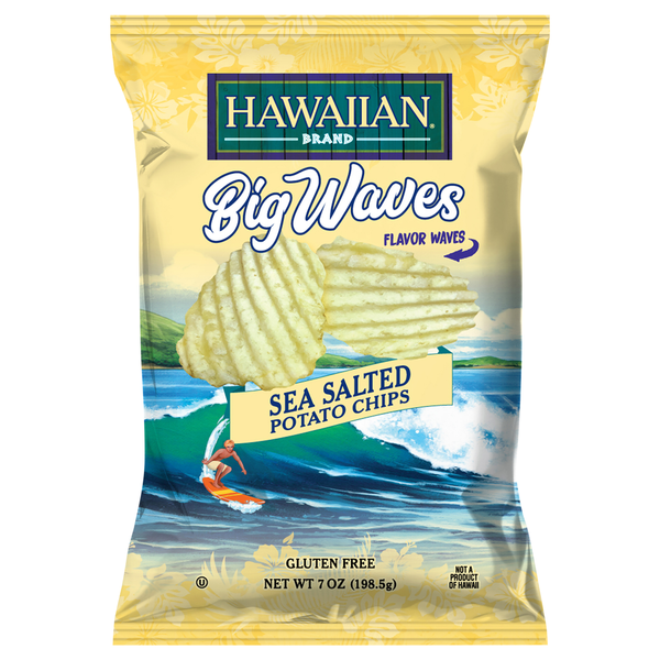 Hair Care Hawaiian Kettle Style Potato Chips Potato Chips, Sea Salted, Big Waves hero