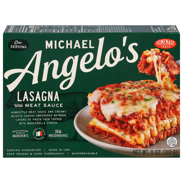 Frozen Meals Michael Angelo's Lasagna, with Meat Sauce hero