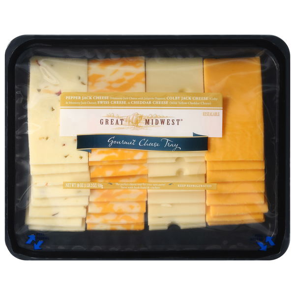 Specialty Cheeses Great Midwest Gourmet Cheese Tray hero