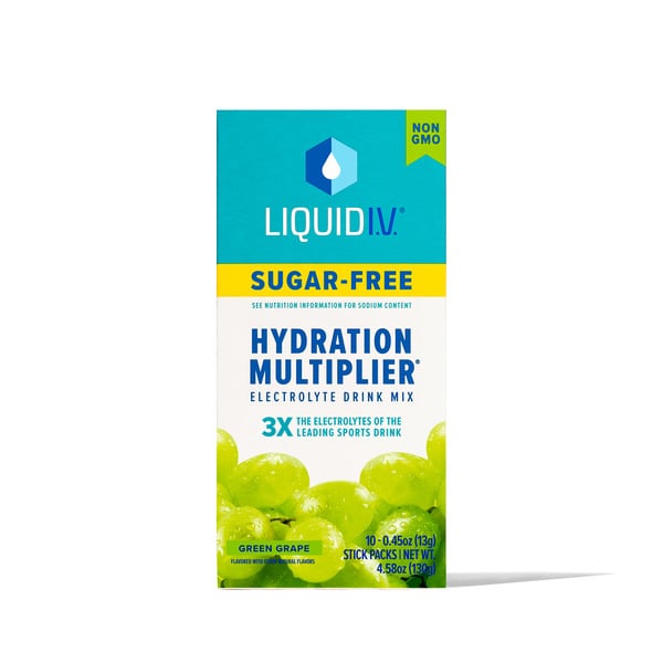 Liquid I.V. Electrolyte Drink Mix, Sugar-Free, Green Grape hero