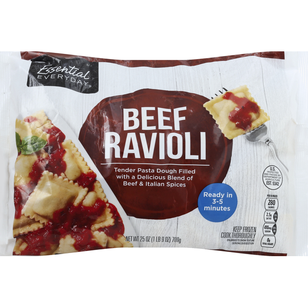 Frozen Meals Essential Everyday Beef Ravioli hero