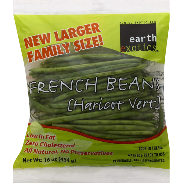 Packaged Vegetables & Fruits Earth Exotics French Green Beans, Family Size hero