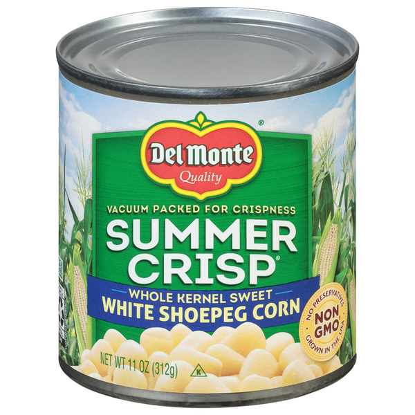 Canned & Jarred Vegetables Del Monte Corn, White Shoepeg, Whole Kernel Sweet hero