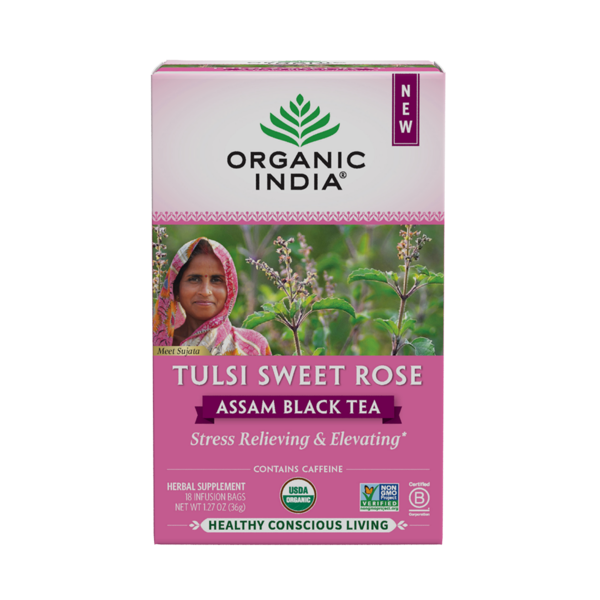 Coffee ORGANIC INDIA Tulsi Sweet Rose, Assam Black Tea hero