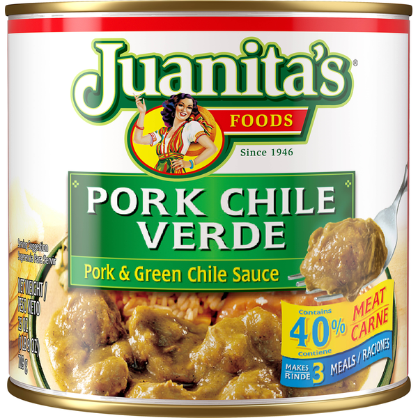 Latino Foods Juanita's Foods Chile Sauce, Pork & Green hero