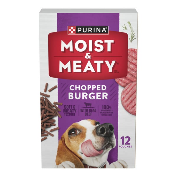 Water, Seltzer, Sparkling Water Purina Moist & Meaty Moist and Meaty Dog Food Chopped Burger Soft Dog Food es hero