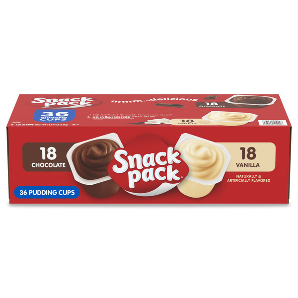 Refrigerated Pudding & Desserts Snack Pack Chocolate and Vanilla Pudding Cups hero