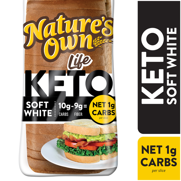 Bread Nature's Own Life Keto Soft White, Sliced White Keto Bread, 16 oz Loaf hero