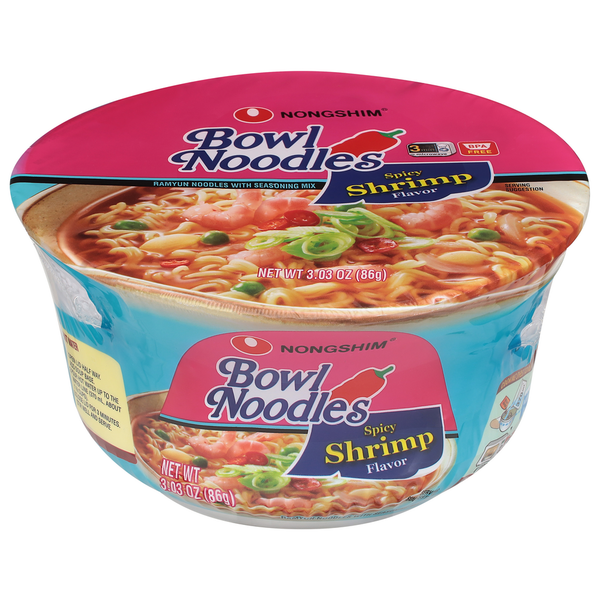 Soup, Broth & Bouillon Nongshim Bowl Noodles, Spicy Shrimp Flavor hero