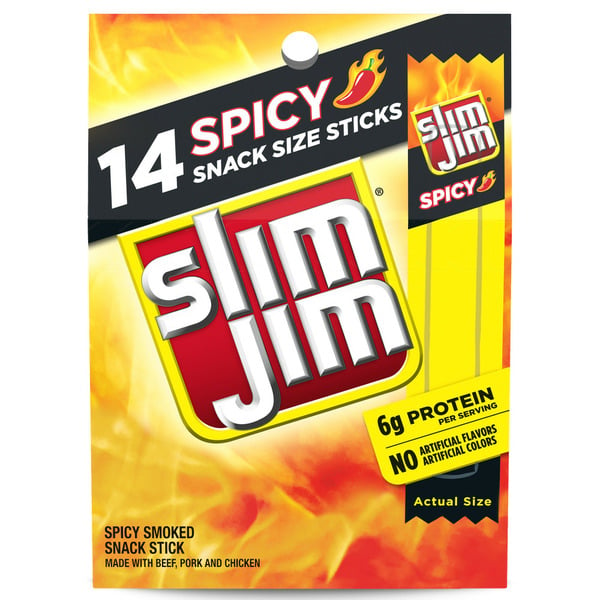 Slim Jim Spicy Snack Size Sticks, Meat Snacks hero