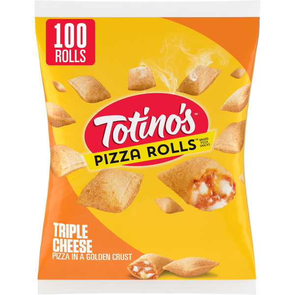 Canned Fruit & Applesauce Totino's Triple Cheese Flavored Pizza Rolls Frozen Kids Snacks hero